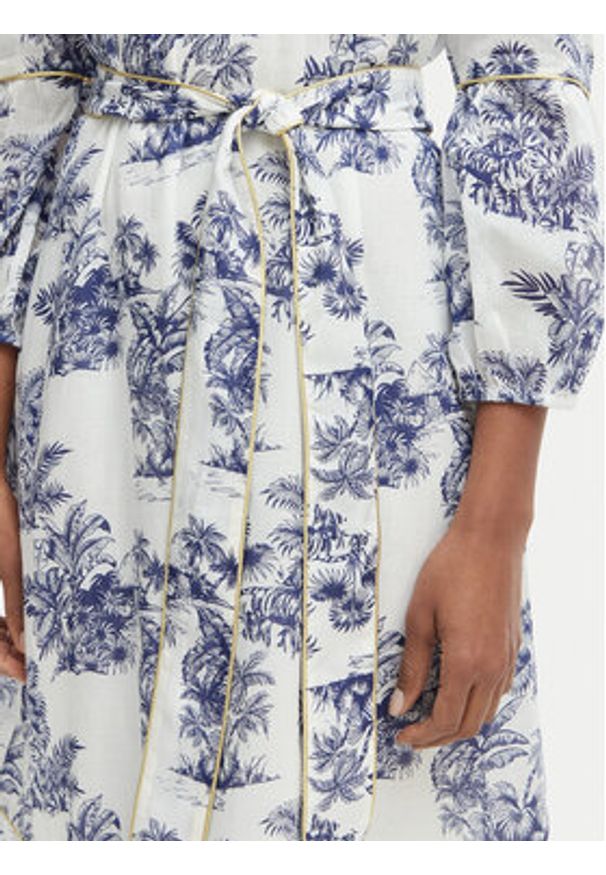 Iconique Sukienka letnia IC25-078 Biały Relaxed Fit. Kolor: biały. Materiał: bawełna. Sezon: lato