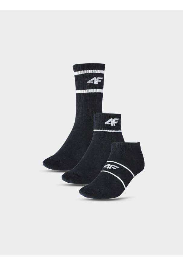4f - 4F Skarpetki casual (3-pack) dziecięce - multikolor 32-34. Kolor: wielokolorowy. Materiał: bawełna, poliamid, włókno, materiał