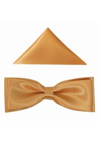 Modini - Złota mucha męska SLIM B82. Kolor: złoty. Materiał: poliester, tkanina. Styl: elegancki #1