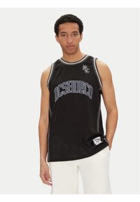 DC Tank top ADYKT03257 Czarny Regular Fit. Kolor: czarny. Materiał: syntetyk