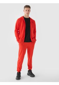 4f - 4F Spodnie dresowe joggery męskie - pomarańczowe 3XL. Kolor: pomarańczowy. Materiał: dresówka. Wzór: gładki, ze splotem