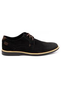 KOMODO Buty męskie skórzane casual 859L czarne. Okazja: na co dzień. Kolor: czarny. Materiał: skóra. Styl: casual #1