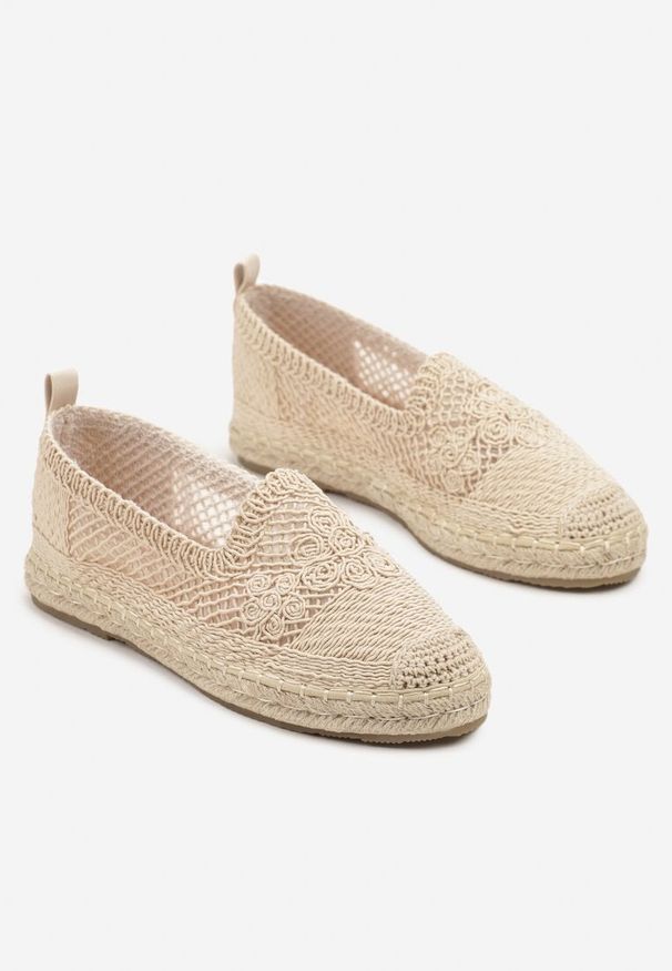 Born2be - Beżowe Szydełkowe Espadryle Vices na Podeszwie z Plecionki Jelseli. Okazja: na co dzień. Kolor: beżowy. Styl: klasyczny, casual, elegancki