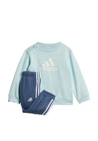 Adidas - Badge of Sport Jogger Set. Okazja: na co dzień. Kolor: wielokolorowy, zielony, biały. Materiał: polar, dresówka. Styl: sportowy