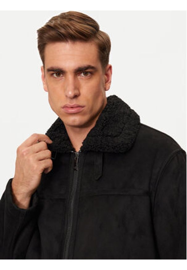 Armani Exchange Kurtka z imitacji skóry 6DZB03 ZE1FZ 1200 Czarny Regular Fit. Kolor: czarny. Materiał: skóra