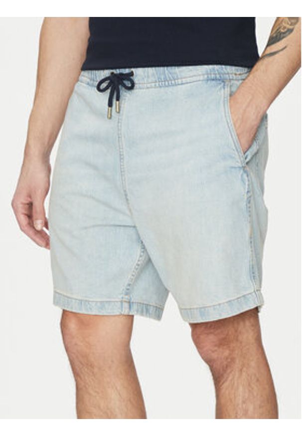 Guess Szorty jeansowe M5GD35 D5M51 Błękitny Regular Fit. Kolor: niebieski. Materiał: bawełna