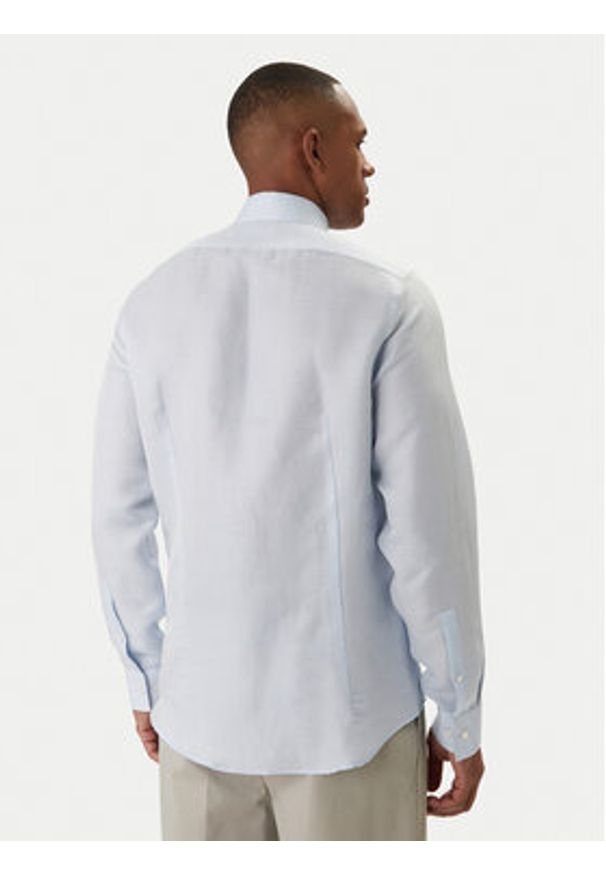 Calvin Klein Koszula LV019EU121 Błękitny Regular Fit. Kolor: niebieski. Materiał: len