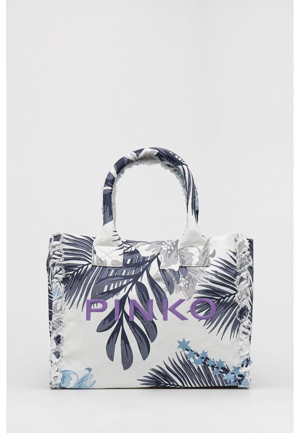 Pinko torba plażowa kolor biały. Kolor: biały. Rodzaj torebki: na ramię