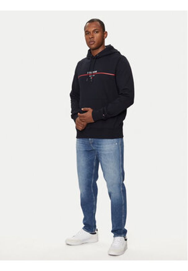 TOMMY HILFIGER - Tommy Hilfiger Bluza MW0MW35556 Granatowy Regular Fit. Kolor: niebieski. Materiał: bawełna