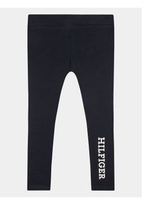 TOMMY HILFIGER - Tommy Hilfiger Legginsy KG0KG07410 D Granatowy Slim Fit. Kolor: niebieski. Materiał: bawełna