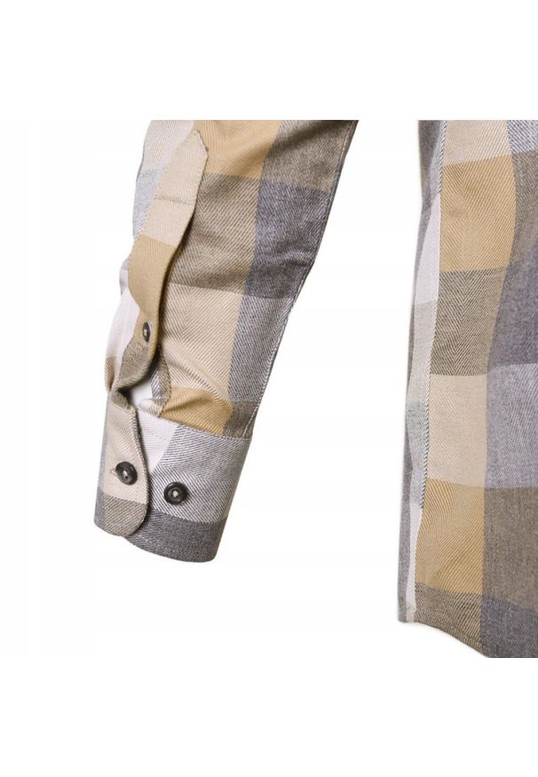 Koszula Weekendowa o Prostym Kroju - Pako Jeans - Krata w Odcienie Beżu. Okazja: na co dzień. Kolor: beżowy, wielokolorowy, brązowy. Materiał: bawełna. Wzór: kratka. Styl: casual