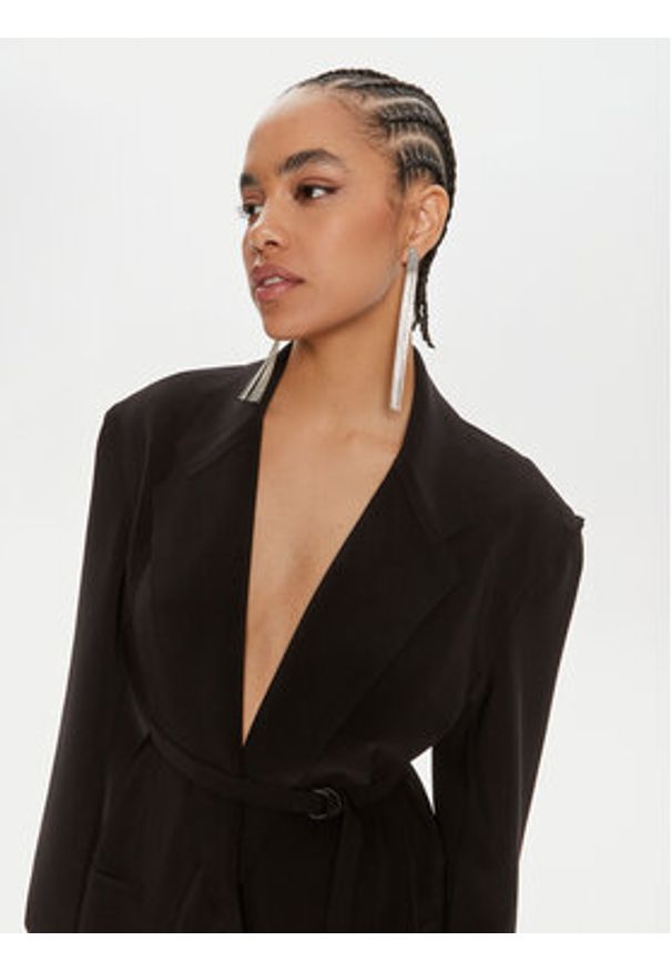 NORMA KAMALI Marynarka KK4214PL158001 Czarny Regular Fit. Kolor: czarny. Materiał: syntetyk