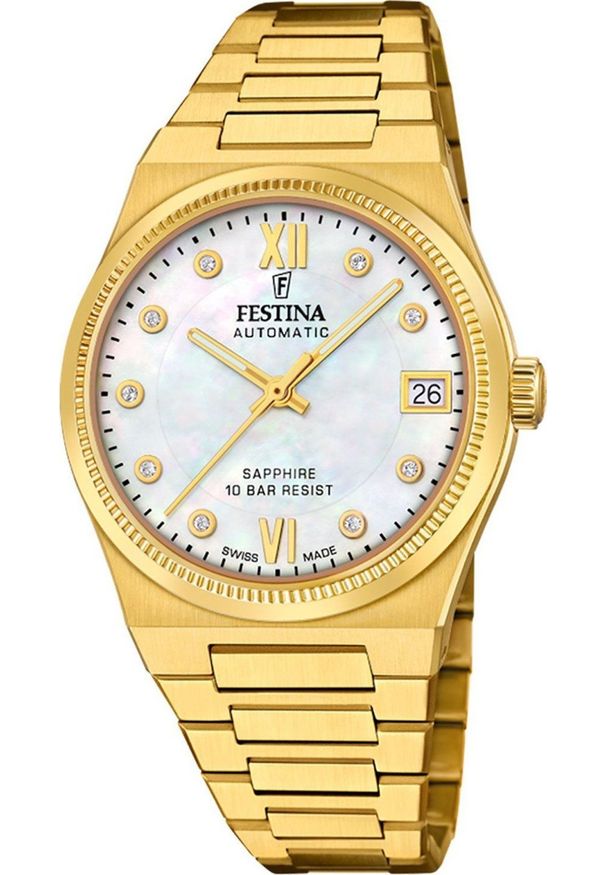 Zegarek Festina Zegarek damski Festina F20033-1 CYRKONIE złoty. Kolor: złoty