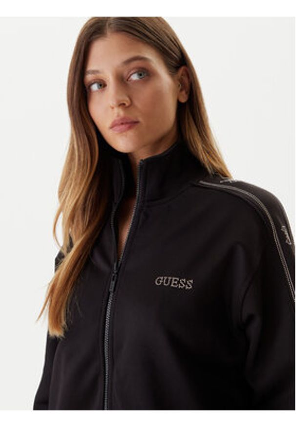 Guess Bluza V5BQ15 KCX22 Czarny Regular Fit. Kolor: czarny. Materiał: syntetyk