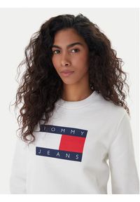 Tommy Jeans Bluza Flag DW0DW22564 Écru Regular Fit. Materiał: bawełna #5