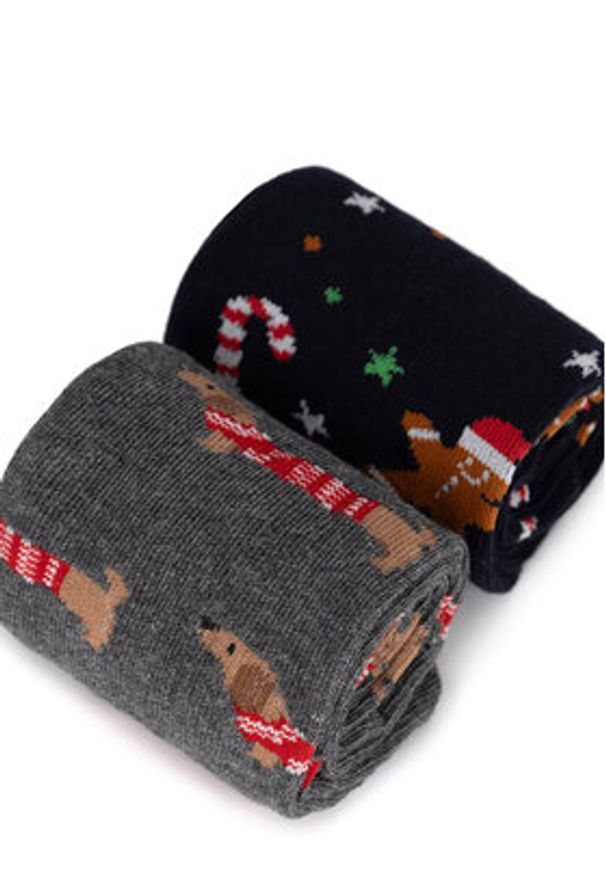 Lasocki Zestaw 2 par wysokich skarpet męskich 2MB-002-AW24 (2-pack) Szary. Kolor: szary. Materiał: bawełna
