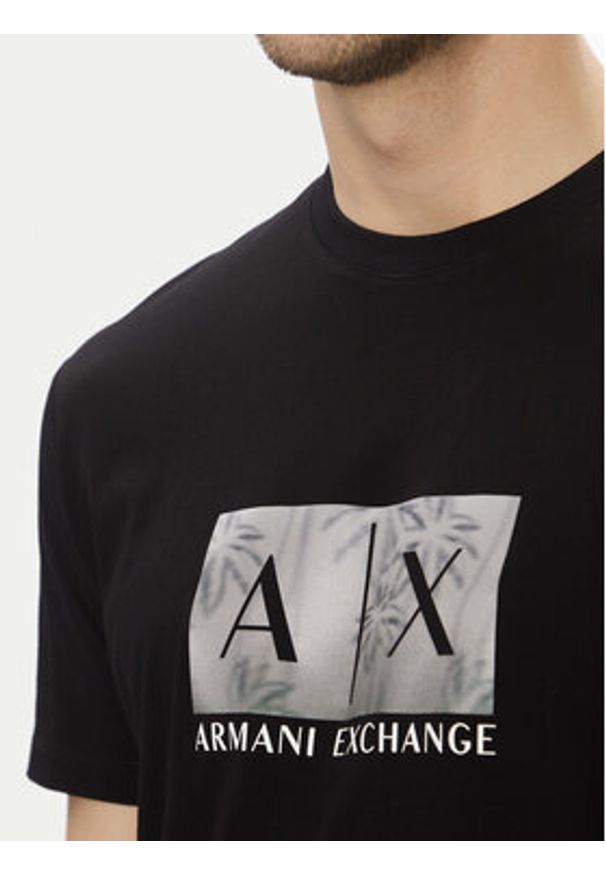 Armani Exchange T-Shirt XM000555 AF10358 UC001 Czarny Regular Fit. Kolor: czarny. Materiał: bawełna