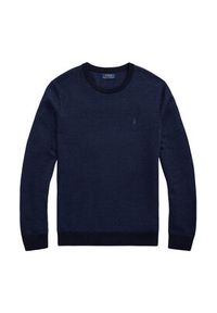 Polo Ralph Lauren Sweter 710949280002 Granatowy Regular Fit. Typ kołnierza: polo. Kolor: niebieski. Materiał: wełna #3
