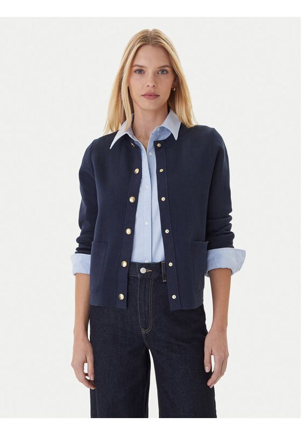 TOMMY HILFIGER - Tommy Hilfiger Kardigan WW0WW40846 Granatowy Regular Fit. Kolor: niebieski. Materiał: bawełna