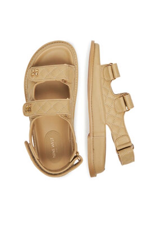 Nine West Klapki V1557-703-1 Beżowy. Kolor: beżowy. Materiał: materiał, syntetyk