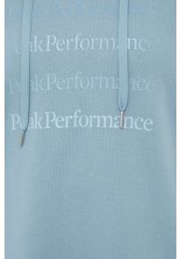 Peak Performance sukienka mini oversize. Typ kołnierza: kaptur. Kolor: niebieski. Materiał: bawełna, dzianina. Długość rękawa: długi rękaw. Typ sukienki: oversize. Długość: mini #2
