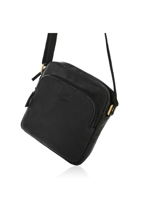 PAOLO PERUZZI - Skórzana listonoszka damska czarna vintage Paolo Peruzzi T-63-HBL. Kolor: czarny. Sezon: jesień. Materiał: skórzane. Styl: vintage. Rodzaj torebki: na ramię