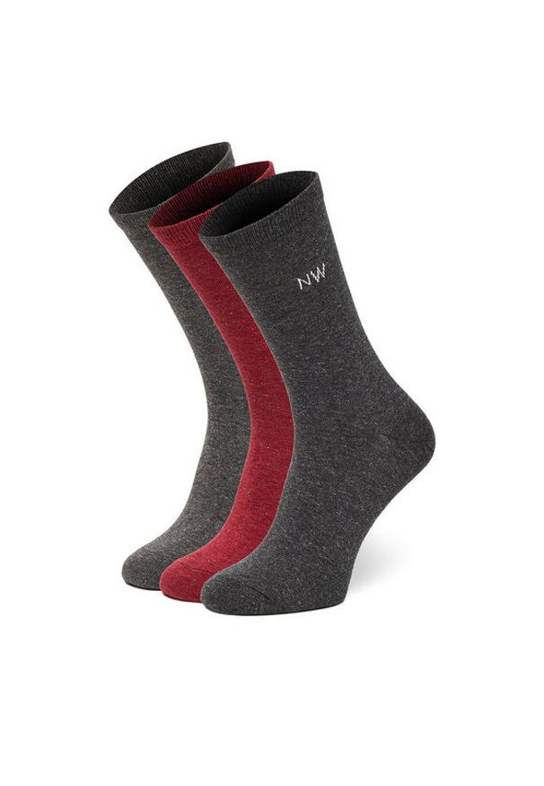 Nine West Skarpety długie CEO_AS_NW_05_W_AW25 (3 PACK) Szary. Kolor: szary. Materiał: bawełna