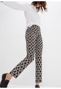 bonprix - Spodnie ze stretchem z bengaliny. Kolor: czarny #1