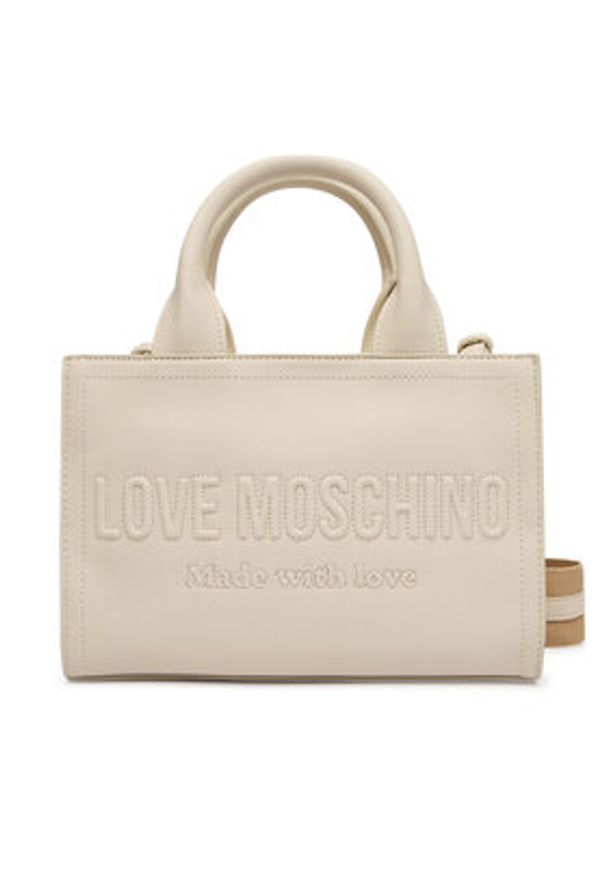 Love Moschino - LOVE MOSCHINO Torebka JC4044PP1OLE0110 Écru. Materiał: skórzane