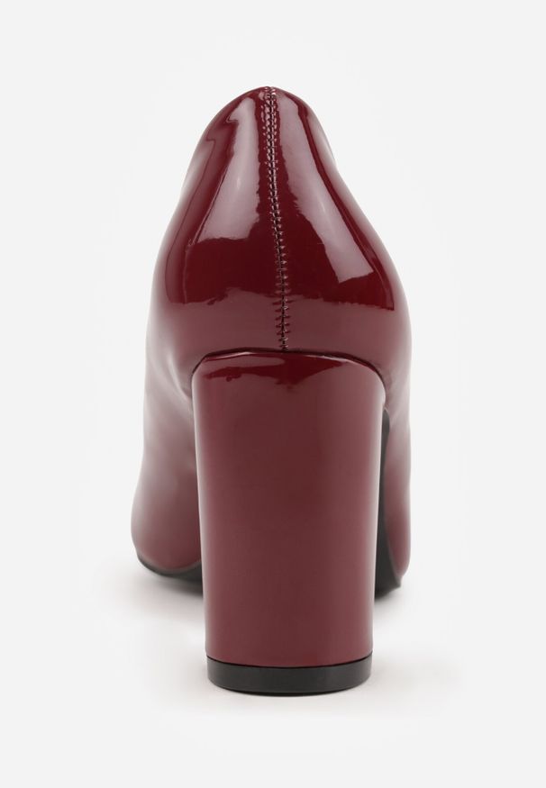 Born2be - Bordowe Lakierowane Czółenka na Obcasie ze Skórzaną Wkładką Naorisa. Kolor: czerwony. Materiał: skóra, lakier. Obcas: na obcasie. Styl: klasyczny. Wysokość obcasa: średni