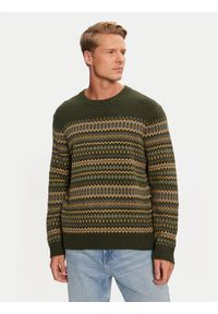 Wrangler Sweter Fairisle 112357294 Zielony Relaxed Fit. Kolor: zielony. Materiał: syntetyk #1