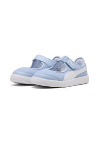 Puma - Dziecięce sneakersy Courtflex v3 Lina V PUMA Haute Tropic White Blue. Okazja: na uczelnię, na co dzień. Kolor: niebieski, wielokolorowy, biały. Sport: joga i pilates