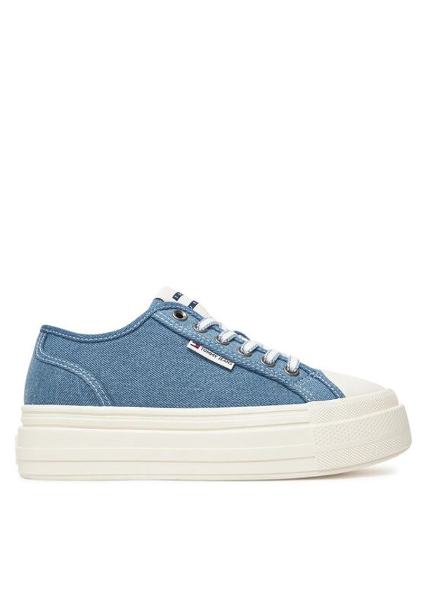 Tommy Jeans Sneakersy Tjw Foxing Flatform Lc EN0EN02736 Niebieski. Kolor: niebieski. Materiał: materiał