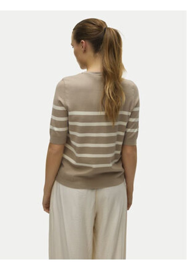 Vero Moda Sweter Saba 10306829 Beżowy Regular Fit. Kolor: beżowy. Materiał: syntetyk, wiskoza