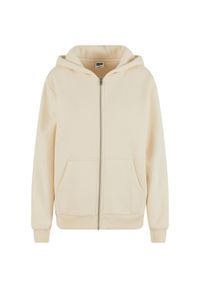 Damska bluza z kapturem zapinana na zamek Urban Classics. Typ kołnierza: kaptur. Kolor: biały. Materiał: materiał #1