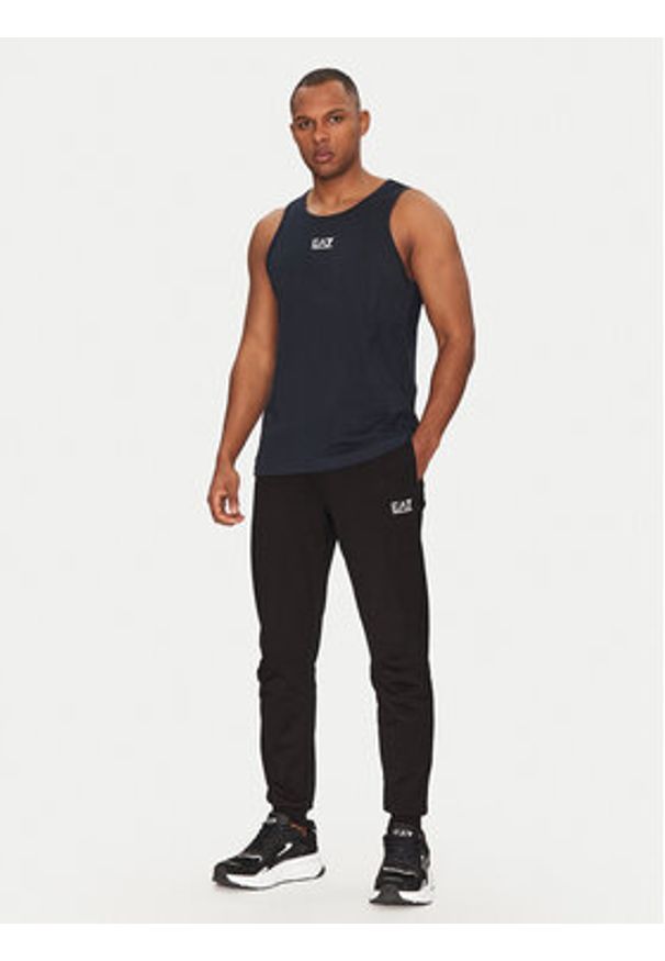 EA7 Emporio Armani Tank top 7M000295 AF10375 UB102 Granatowy Regular Fit. Kolor: niebieski. Materiał: bawełna