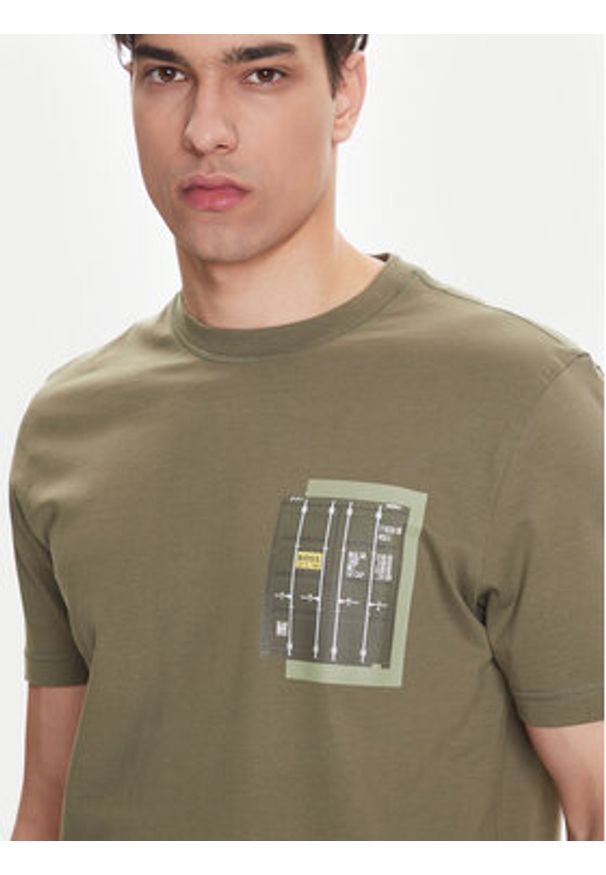 BOSS T-Shirt Te_Container 50546920 Zielony Regular Fit. Kolor: zielony. Materiał: bawełna