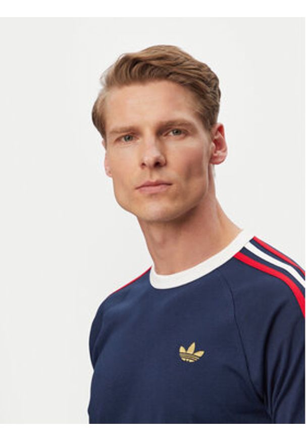 Adidas - adidas T-Shirt 3-Stripes KC8636 Granatowy Regular Fit. Kolor: niebieski. Materiał: bawełna