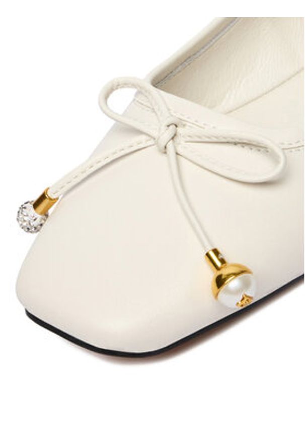 Gino Rossi - GINO ROSSI Baleriny CEO-ROSE-LT2088 Biały. Kolor: biały. Materiał: skóra