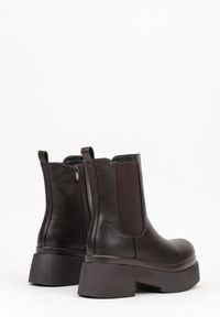 Born2be - Brązowe Botki Sztyblety na Grubej Podeszwie Tevinda. Okazja: na co dzień, na spotkanie biznesowe. Kolor: brązowy. Materiał: jeans. Sezon: jesień. Styl: biznesowy, casual #6