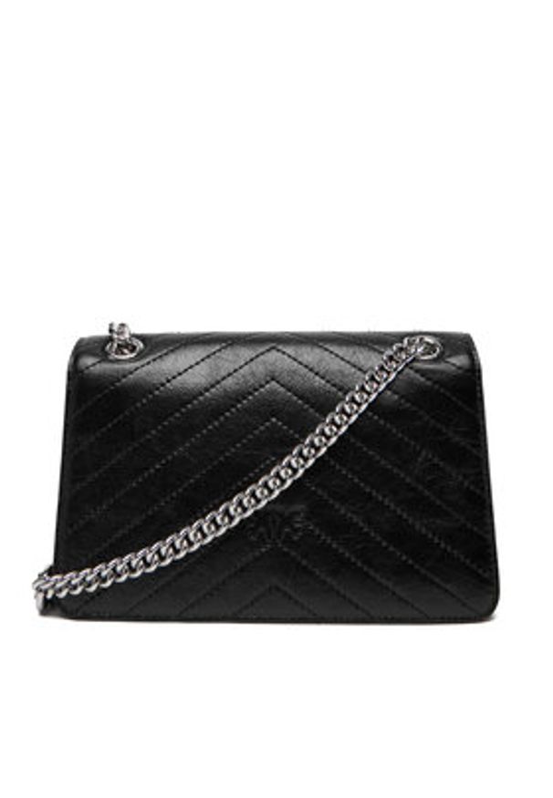 Pinko - PINKO Torebka Love One Light Mini Al 25-26 PLTT 106173 A2JC Czarny. Kolor: czarny. Materiał: skórzane