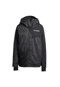 Adidas - Kurtka ocieplana Terrex Multi 2L RAIN.RDY. Kolor: czarny, szary, wielokolorowy. Sport: turystyka piesza, narciarstwo, snowboard