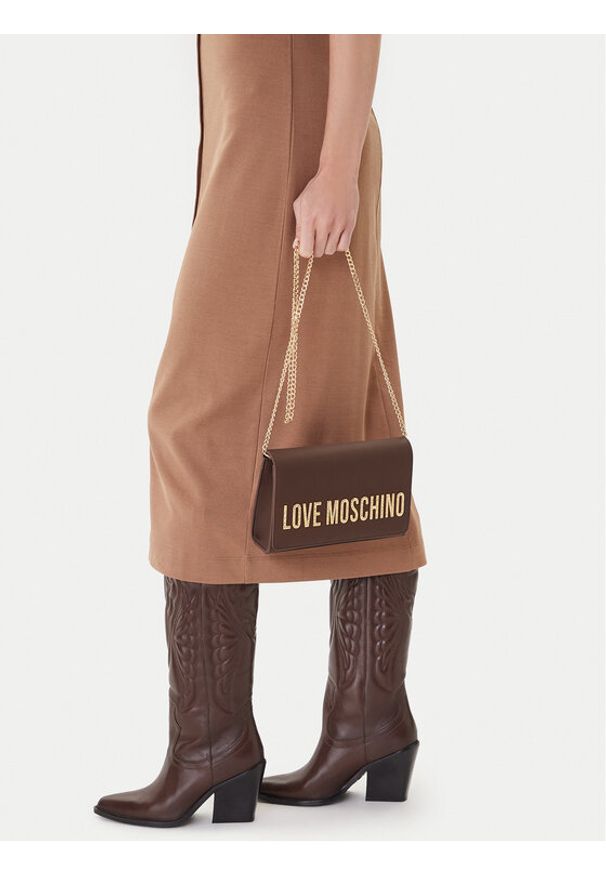 Love Moschino - LOVE MOSCHINO Torebka JC4121PP0NKD031A Brązowy. Kolor: brązowy. Materiał: skórzane