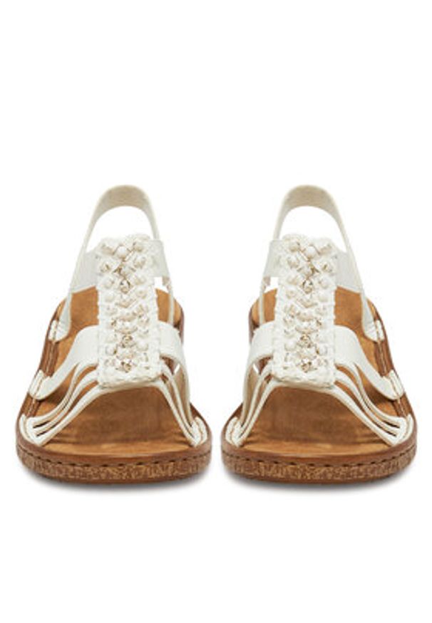 Rieker Sandały 62809-60 Biały. Kolor: biały. Materiał: syntetyk