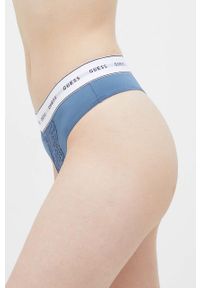 Guess stringi kolor granatowy z koronki. Kolor: niebieski. Materiał: koronka. Wzór: koronka #2