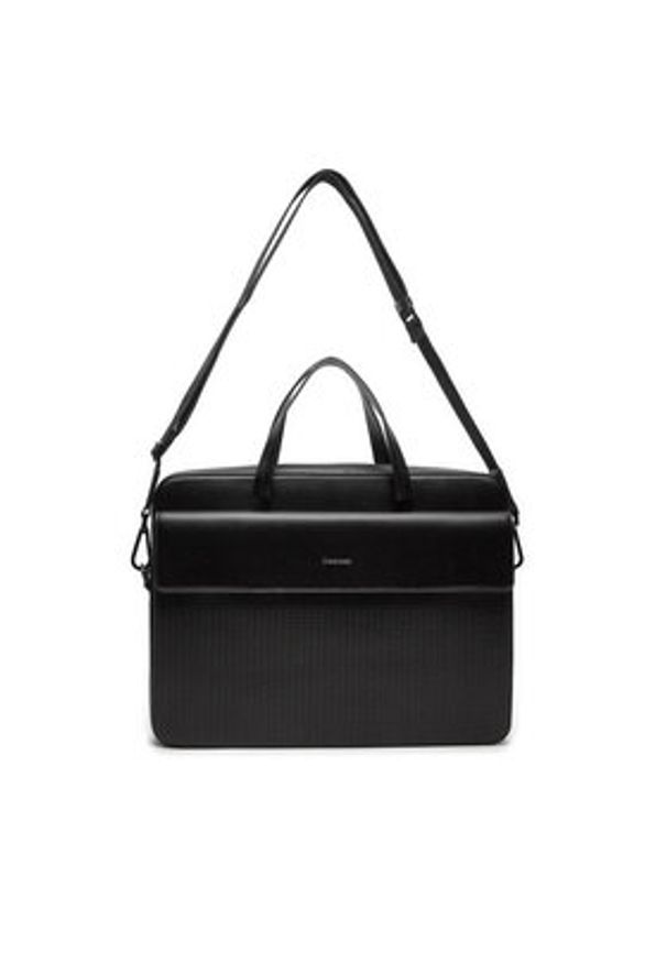 Calvin Klein Torba na laptopa Vertical Lines K50K512257 Czarny. Kolor: czarny. Materiał: skóra