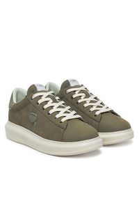 Karl Lagerfeld - KARL LAGERFELD Sneakersy Kapri KL52572N Khaki. Kolor: brązowy. Materiał: skóra, nubuk #2