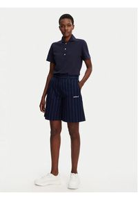 Adidas - adidas Bermudy Pinstripe JC7683 Granatowy Loose Fit. Kolor: niebieski. Materiał: bawełna #3