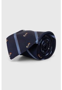 Polo Ralph Lauren krawat jedwabny kolor granatowy. Kolor: niebieski. Materiał: jedwab #1