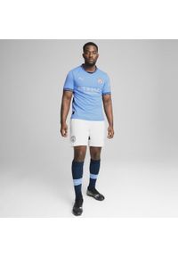 Puma - Męska koszulka domowa Manchester City 24/25 PUMA Team Light Blue Marine. Kolor: niebieski. Materiał: jersey #2